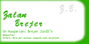 zalan brejer business card